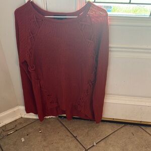 What’s Not Women's Cable Knit Sweater - Rust
